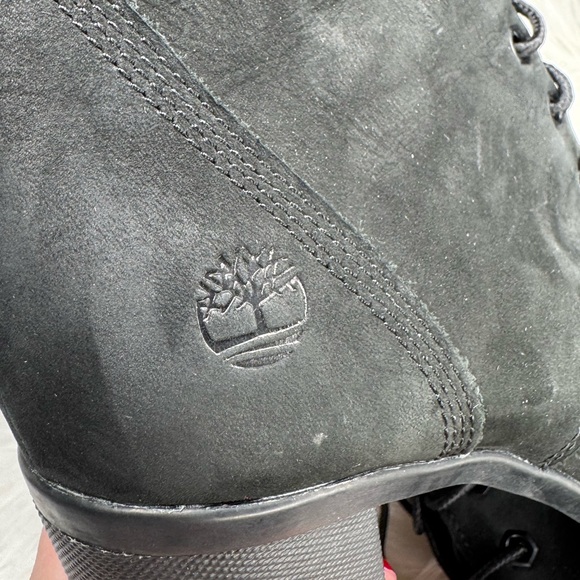 Timberland CAMDALE black suede leather lace up heeled ankle boots 7.5 like new - Picture 9 of 10
